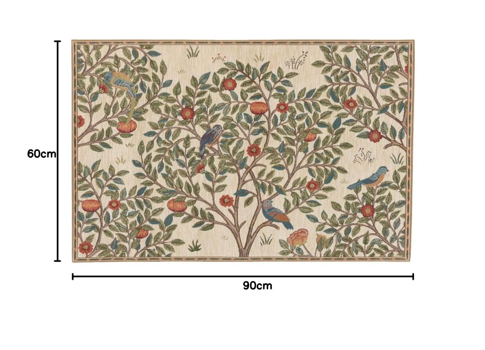 Design studio モリスデザインスタジオ マット Morris ケルムスコットツリー アイボリー 川島織物セルコン 60X90cm FH1711A MARWIL-DEMENAGEMENTS_CH