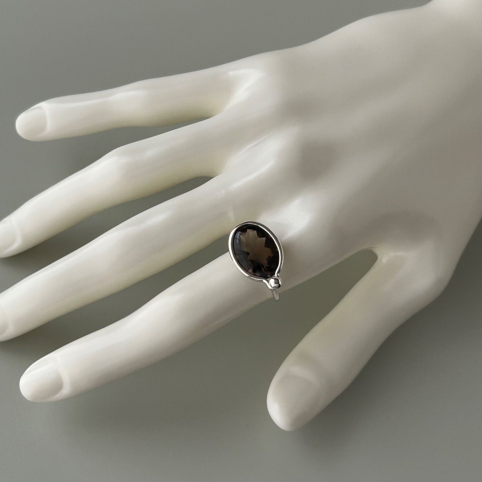 GEORG JENSEN　シルバーリング スモーキークォーツ　@昭和市場