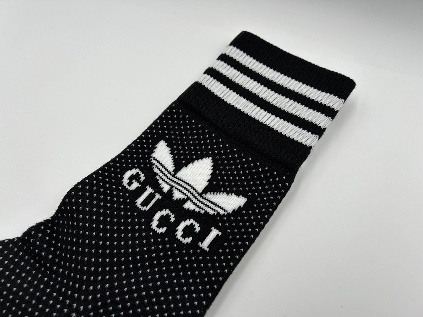 未使用 GUCCI × adidas ソックス 靴下 ブラック Mサイズ 24-26cm
