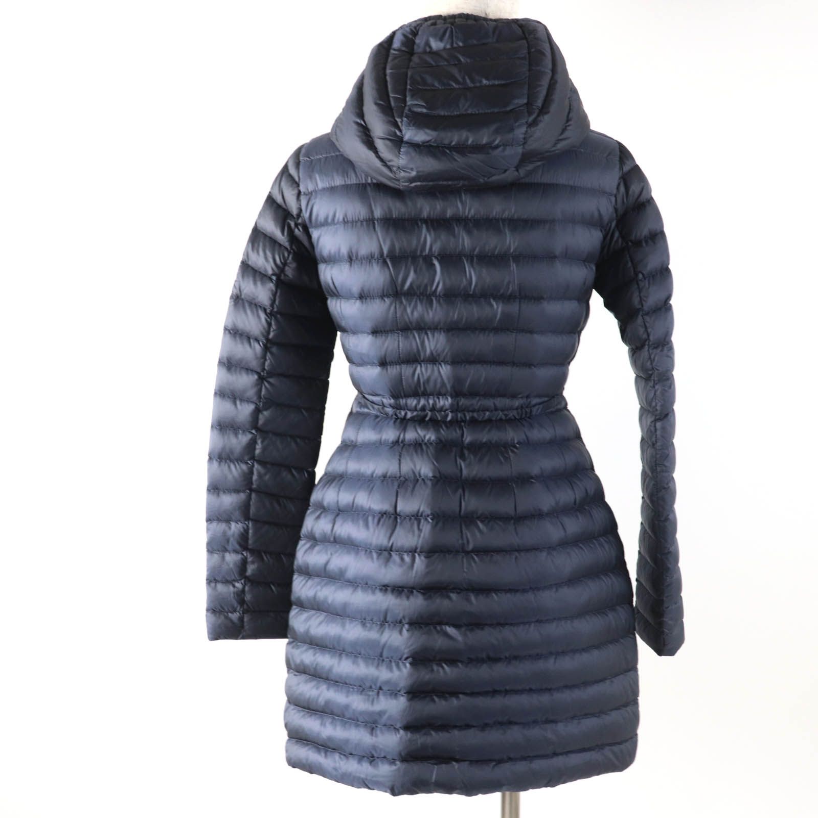 【美品】MONCLER ダウンコート BARBEL フーディー ネイビー 2 美品☆MONCLER ☆BARBEL☆フード付きダウン☆ブラック☆サイズ00