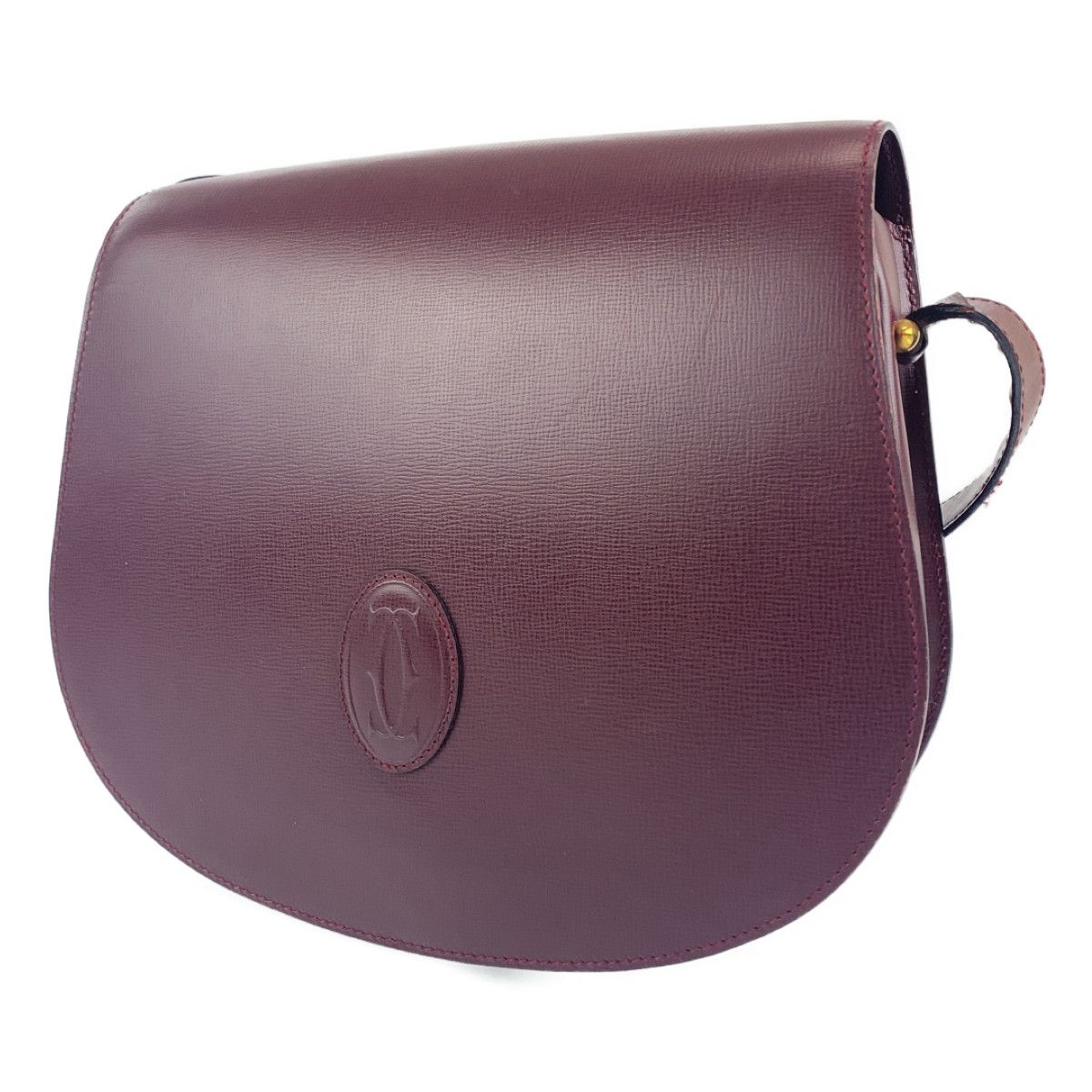 カルティエ マストライン ショルダーバッグ ワインレッド ボルドー