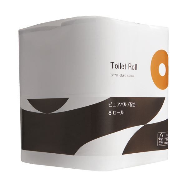 まとめ TANOSEEトイレットペーパー パルプブレンド ダブル 芯あり 40m 1パック 8ロール
