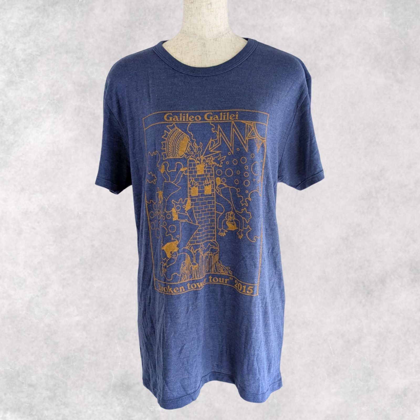 USED Galileo Galilei Tシャツ ブルー Lサイズ 半袖 古着 Broken