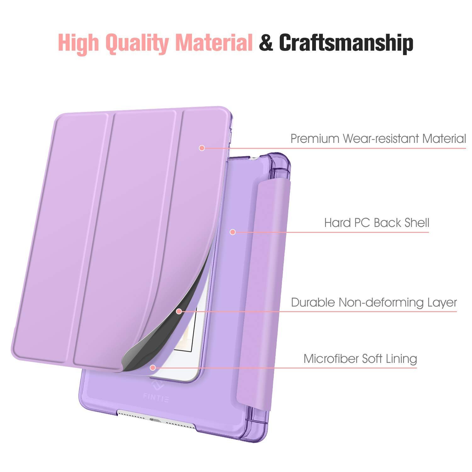 数量 収納 Pencil ペンホルダー付き バックカバー 薄型 半透明 軽量 クリア スタンド ケース オートスリープ機能 2019 第5世代 5 7 9 Mini インチ iPad 保護カバー モデル番号A 2133 A 2124 2126 212