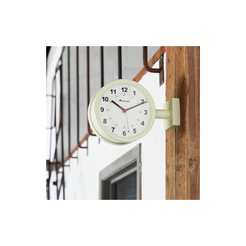  在庫 ダルトン Dulton ダブルフェイスクロック アイボリー 小ぶりな壁掛け両面時計 高さ205 mm 幅285 奥行90 S 624-659 IV 0 キッチン 住宅設備