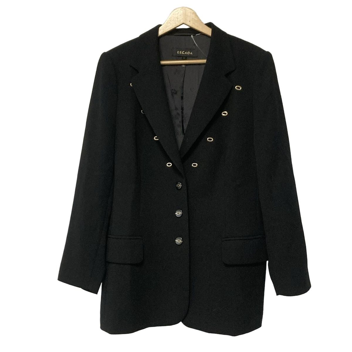 ESCADA ラムレザー ジャケット BK×GDチェーン 36サイズ ESCADA