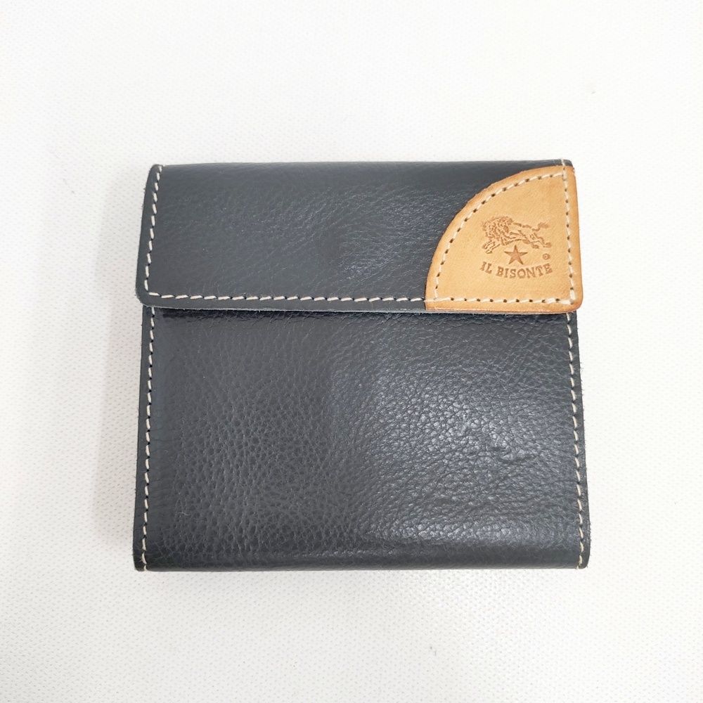 IL BISONTE 24SS 2つ折り レザー 革 二つ折り財布 ネイビー レディース イルビゾンテ 5-1001G◎