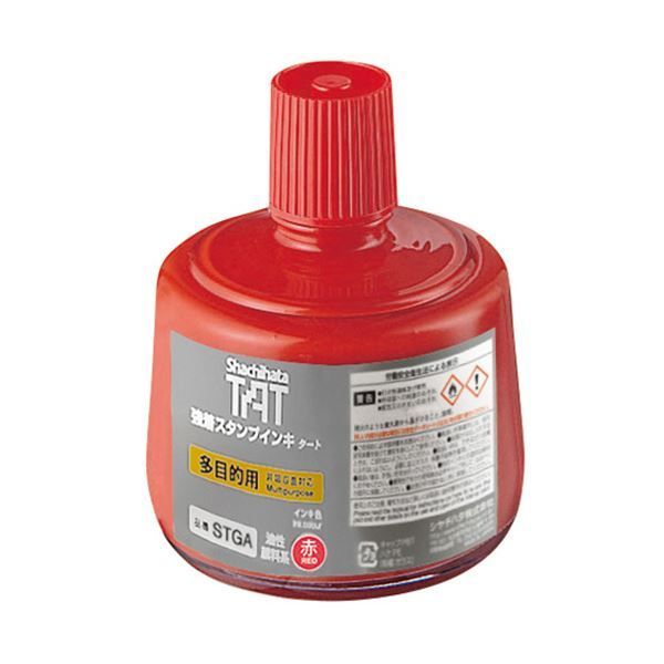 シヤチハタ 強着スタンプインキタート 多目的用 大瓶 330ml 赤 STGA-3-R 1個