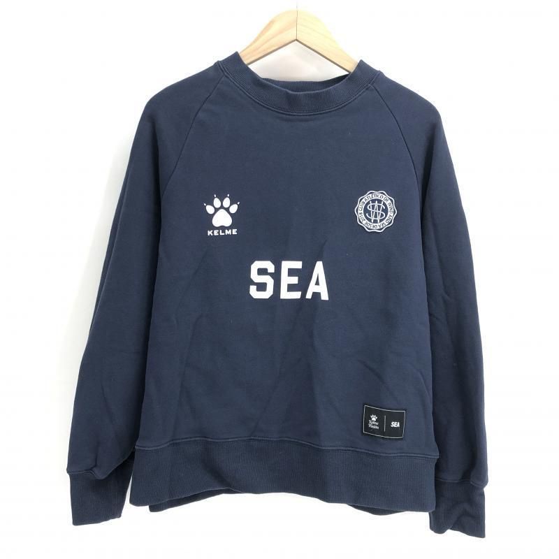 【中古】KELME × wind and sea CREW NECK SWEAT スウェット S ネイビー ケレメ ウィンダンシー[10]