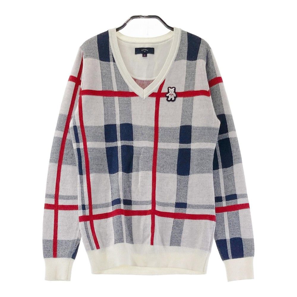 CALLAWAY キャロウェイ ニットジャケット ウール混 ホワイト系 M