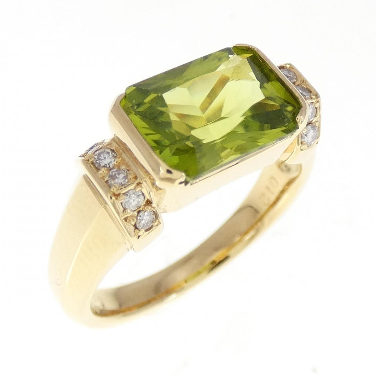 K18YG ペリドット リング 2.30CT - メルカリ 