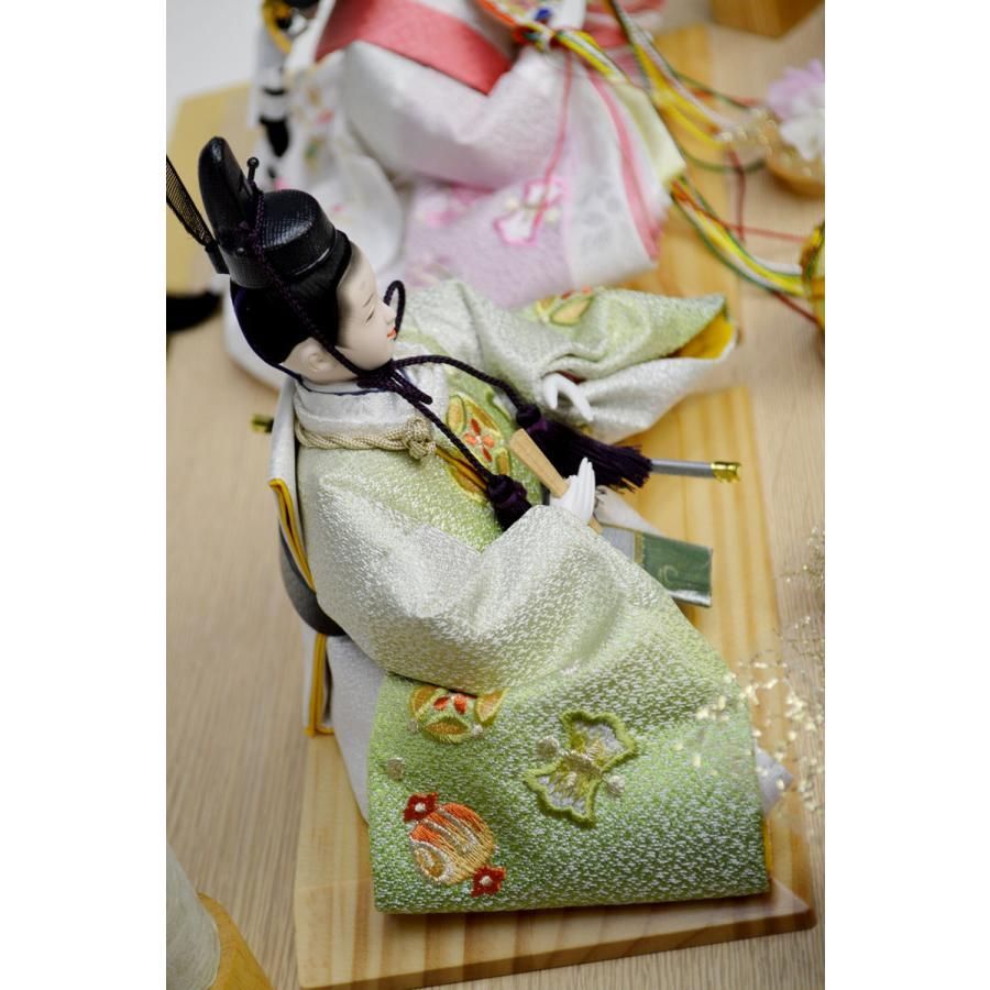 ひな人形】親王ケース飾り 『北寿』HINA KIT5011N 刺繍・淡緑