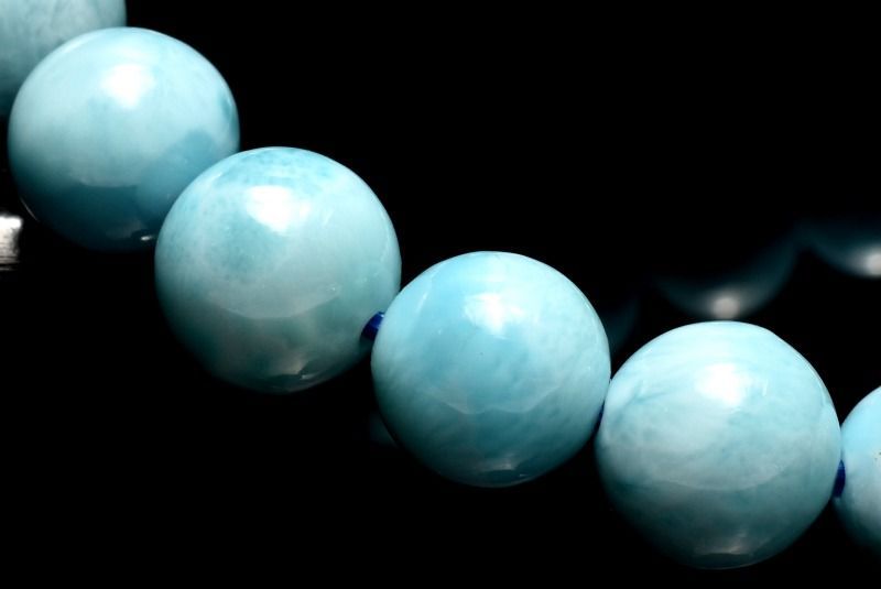 １点物 AA カリブ海の宝石 ラリマー 7.5mm ブレスレット パワーストーン 天然石 _MA9523