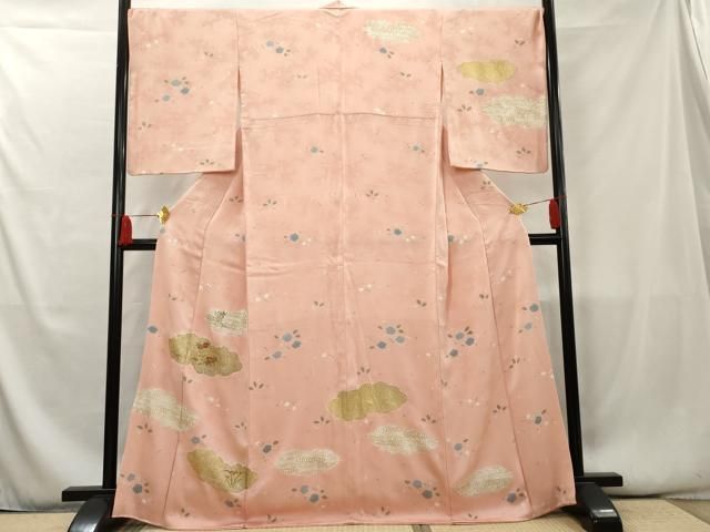 平和屋着物□訪問着 駒刺繍 絞り 雲取り草花文 金彩 正絹 逸品