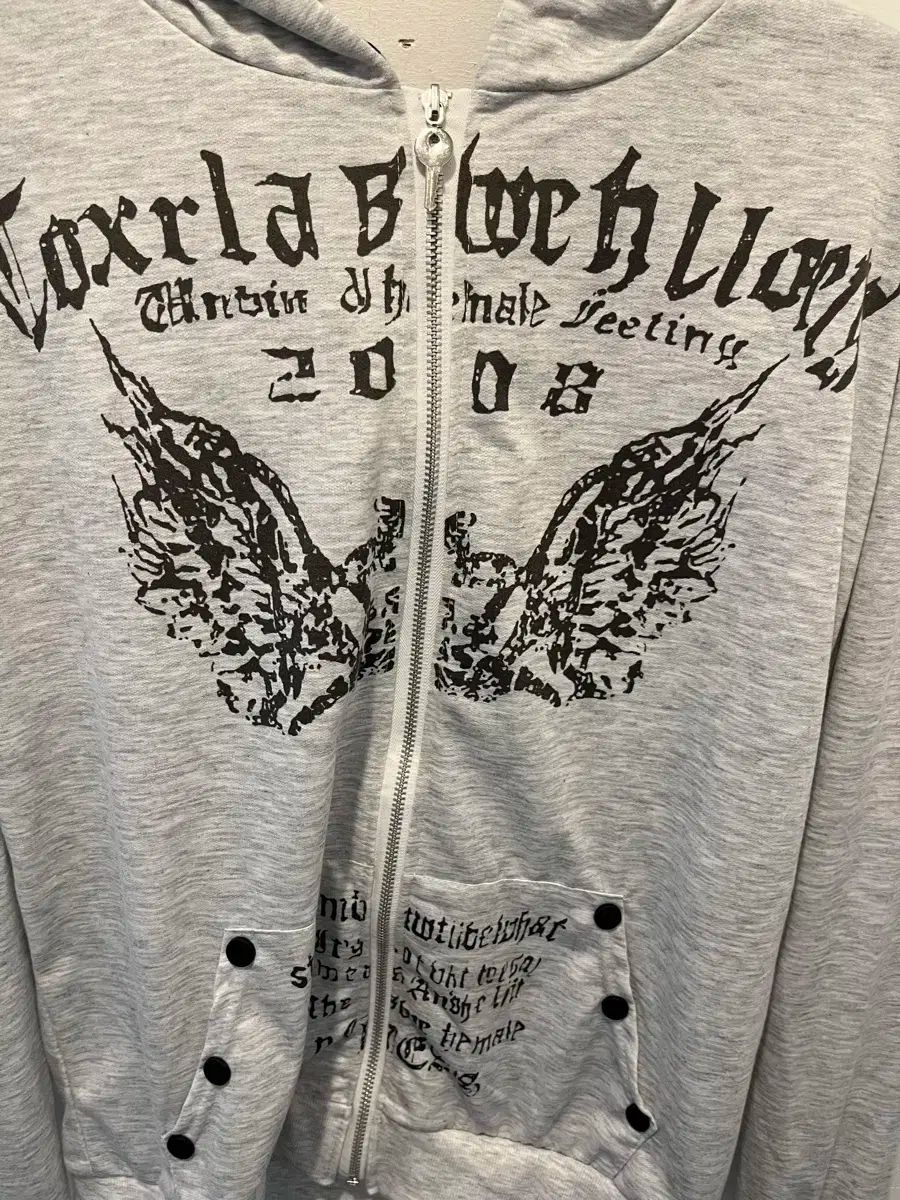 Y2K プリンティング ジップアップパーカー フード付き USTAUSTRALIA_COM_AU