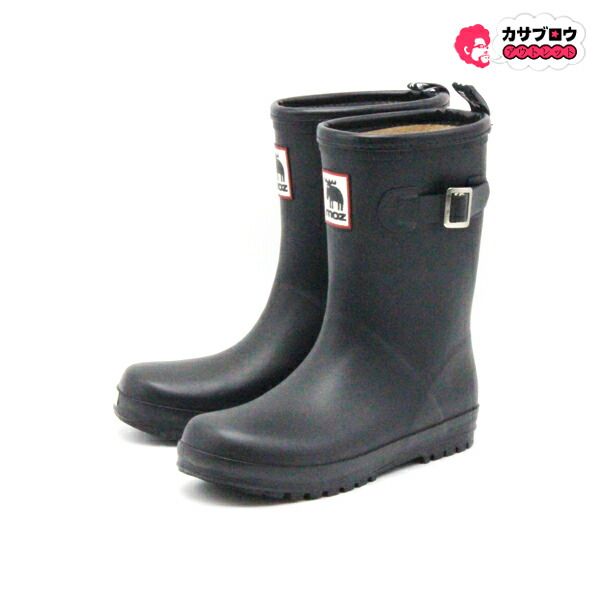 moz モズ キッズ レインブーツ 子供　8307 長靴 完全防水 雨靴 人気 おしゃれ 防水仕様 おすすめ ブラック 23.0cm