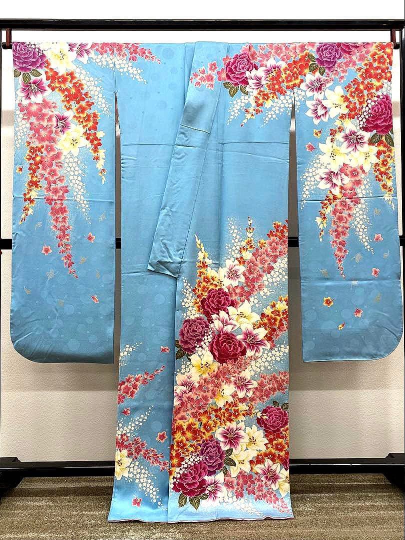 樋熊哲也 総絞り 振袖 落款入 辻ヶ花 金通し 正絹 ガード加工済