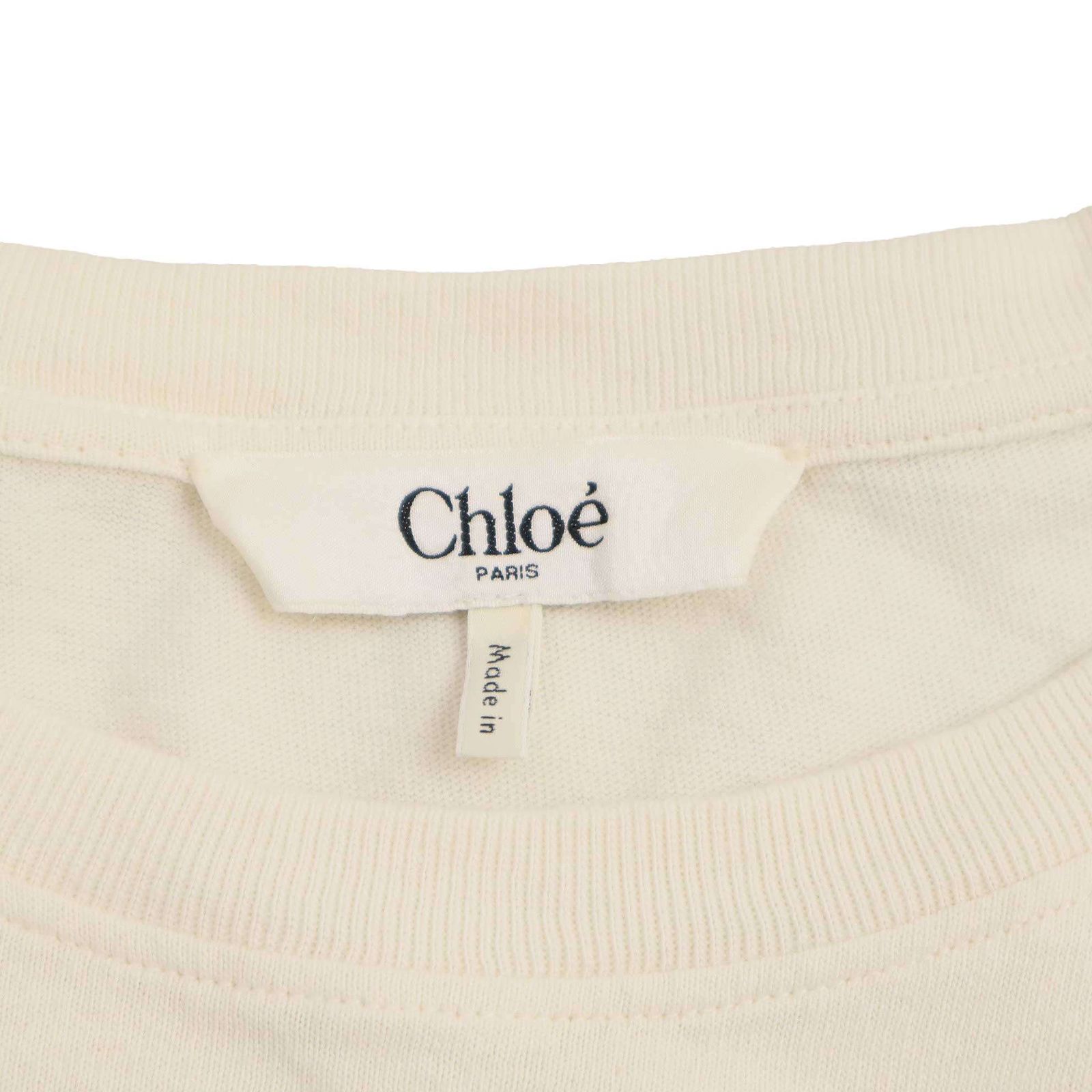 Chloe クロエ 25SS Boxy Fit T-Shirt ロゴワッペンボクシーフィットTシャツ CH25SJH14183103XS ココナッツミルク XS Chloe クロエ 25SS Boxy Fit T-Shirt ロゴワッペンボクシーフィットT