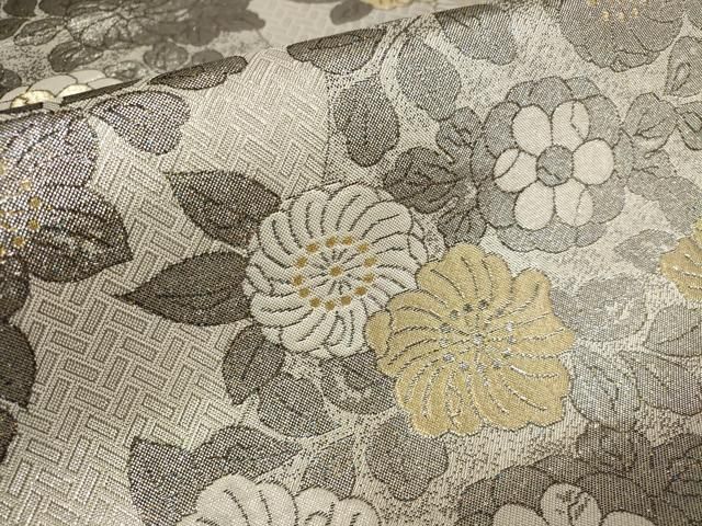 B4 美品 竹垣に三葉模様 金銀糸 白色 六通 正絹 薄物 夏用 絽 紗 袋帯 B4 美品 竹垣に三葉模様 金銀糸 白色 六通 正絹 薄物 夏用 絽 紗