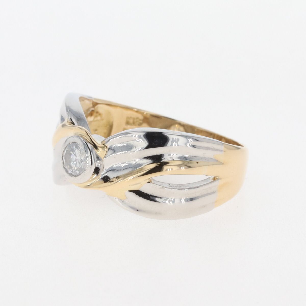 メレダイヤ デザインリング YG イエローゴールド プラチナ 指輪 リング 