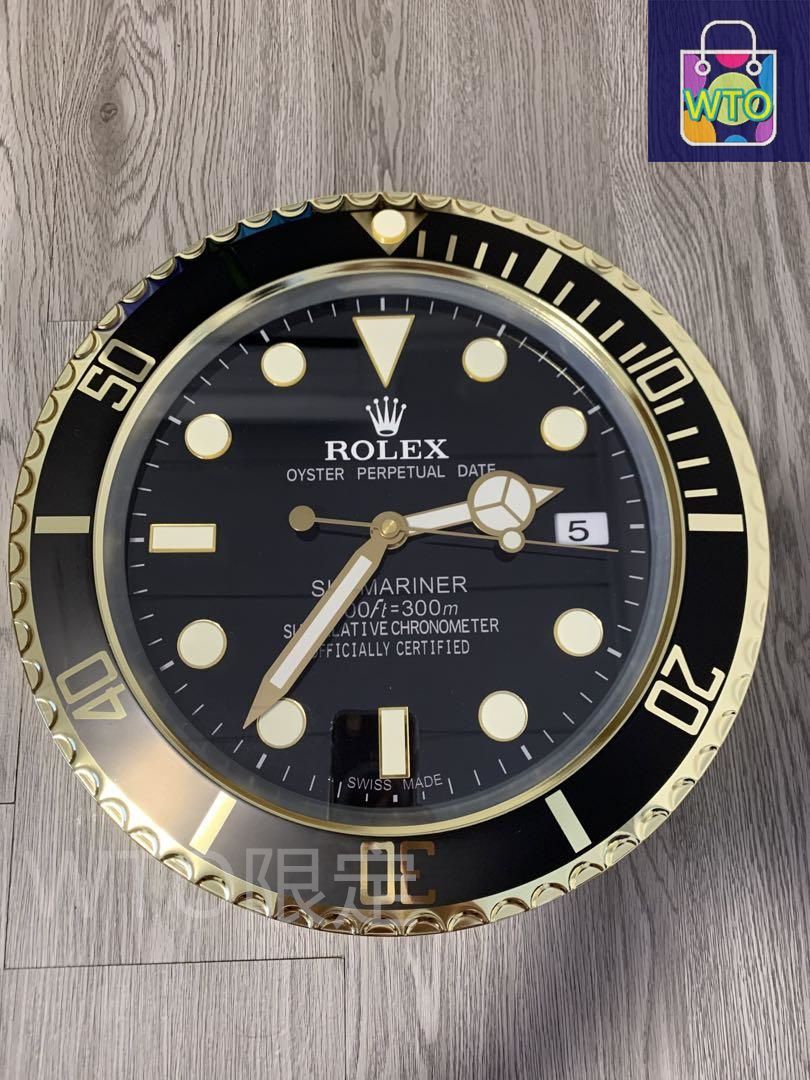 サブマリーナ　ブラック掛け時計　非売品 ロレックス ROLEX 掛け時計 サブマリーナブラック-WTO輸入1