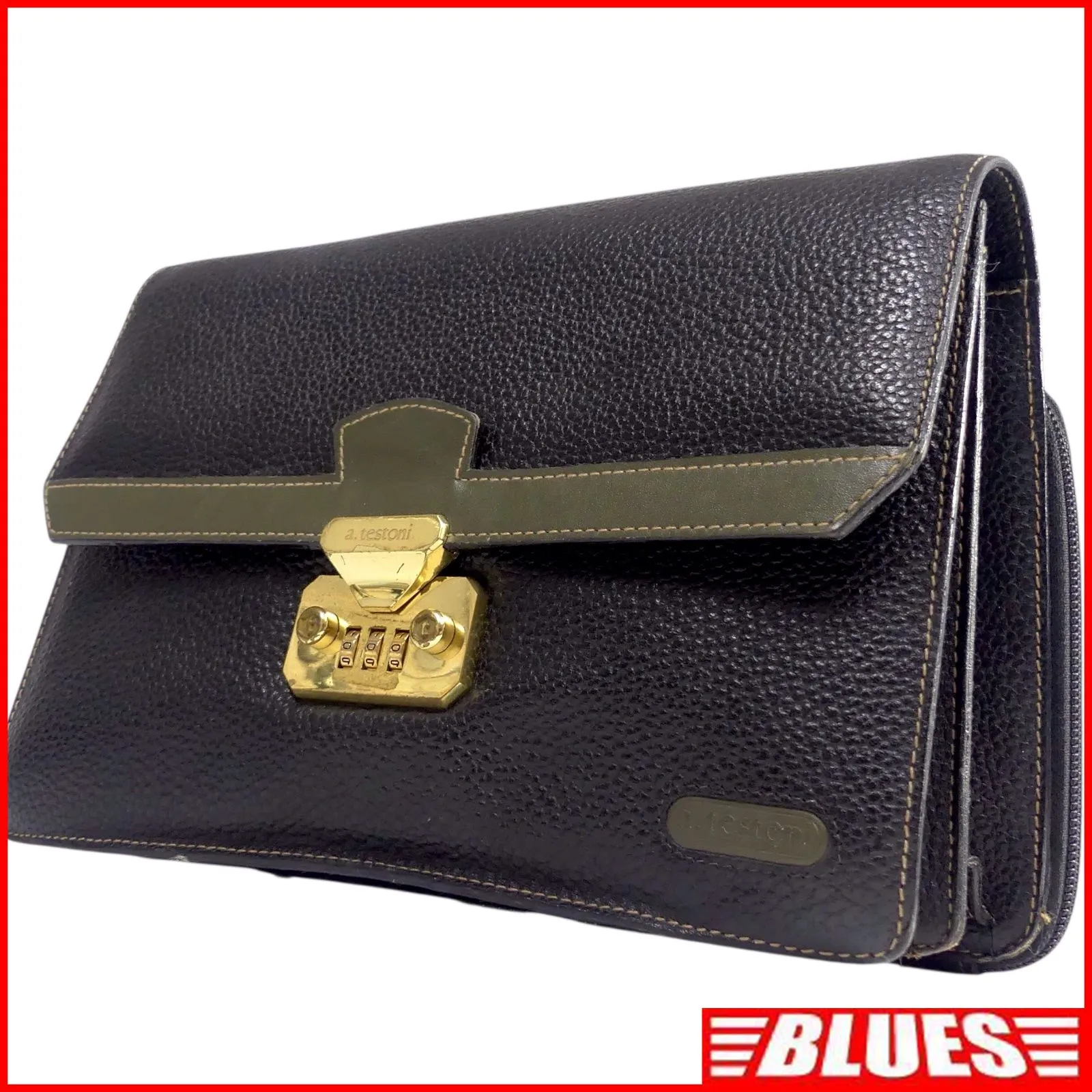 ✨極美品✨ a.testoni アテストーニ 本革 ビジネスバッグ 黒 a.testoni - テストーニ／testoni バッグ ブリーフケース