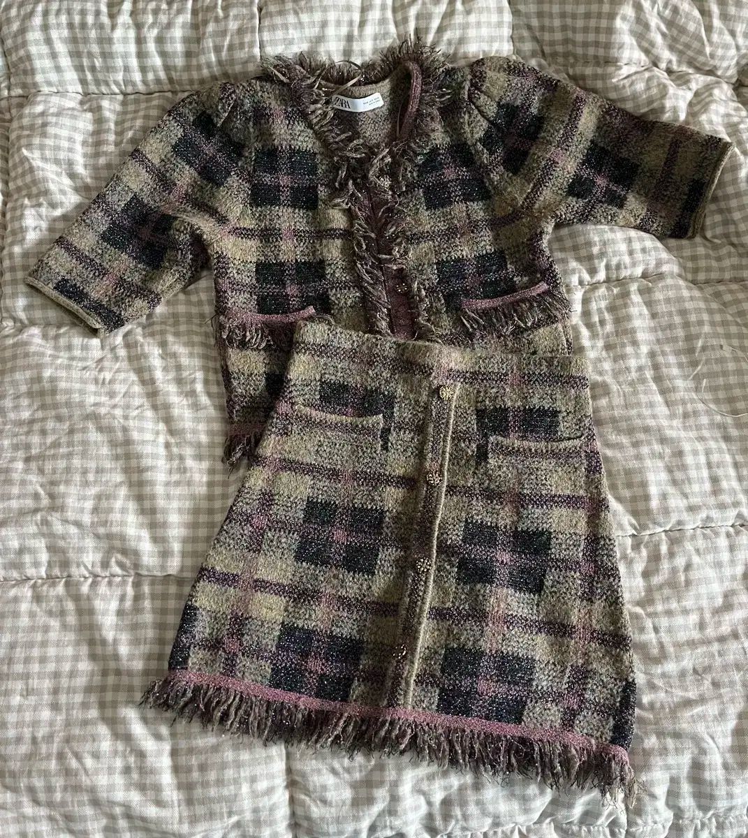 ZARA ザラ ツイード セットアップ スカート ジャケット