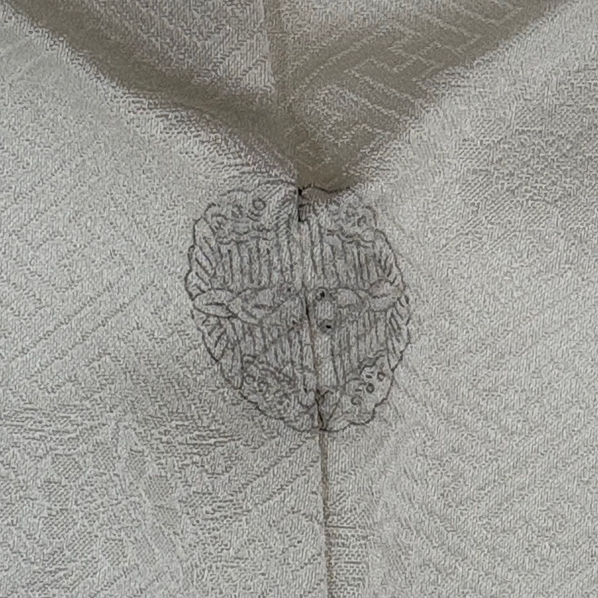 訪問着 身丈162.5cm 裄丈67.5cm L 袷 牡丹 雲文 刺繍 絞り 白