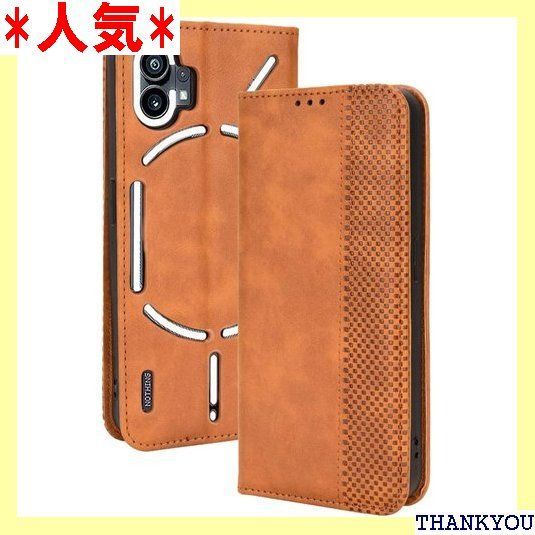 Nothing Phone 1 ケース MARR スマホケース 手帳型 シンプル カバー 手帳型ケース Nothing Phone 1 高級PU レザー カバー カードポケット 手作り スタンド機能付き 全面保護 マグネット 吸着 ブラウン 1305