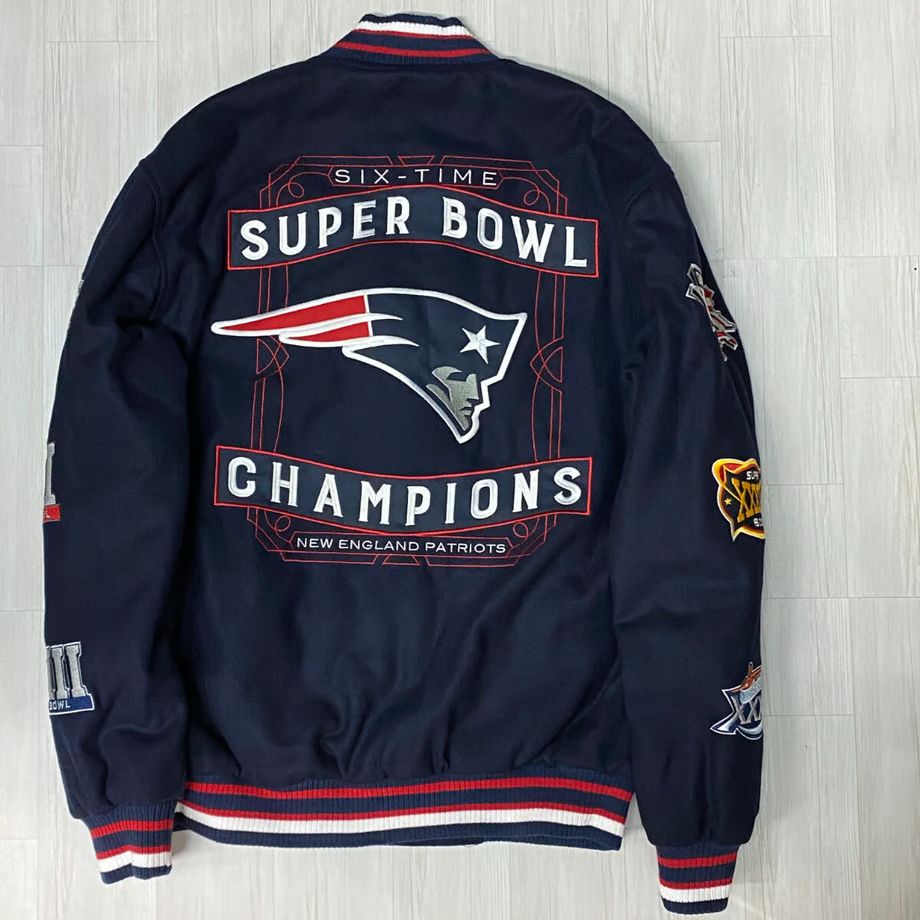 NFL公式 JHデザイン Patriots ペイトリオッツ チャンピオンズ リバーシブル スタジャン