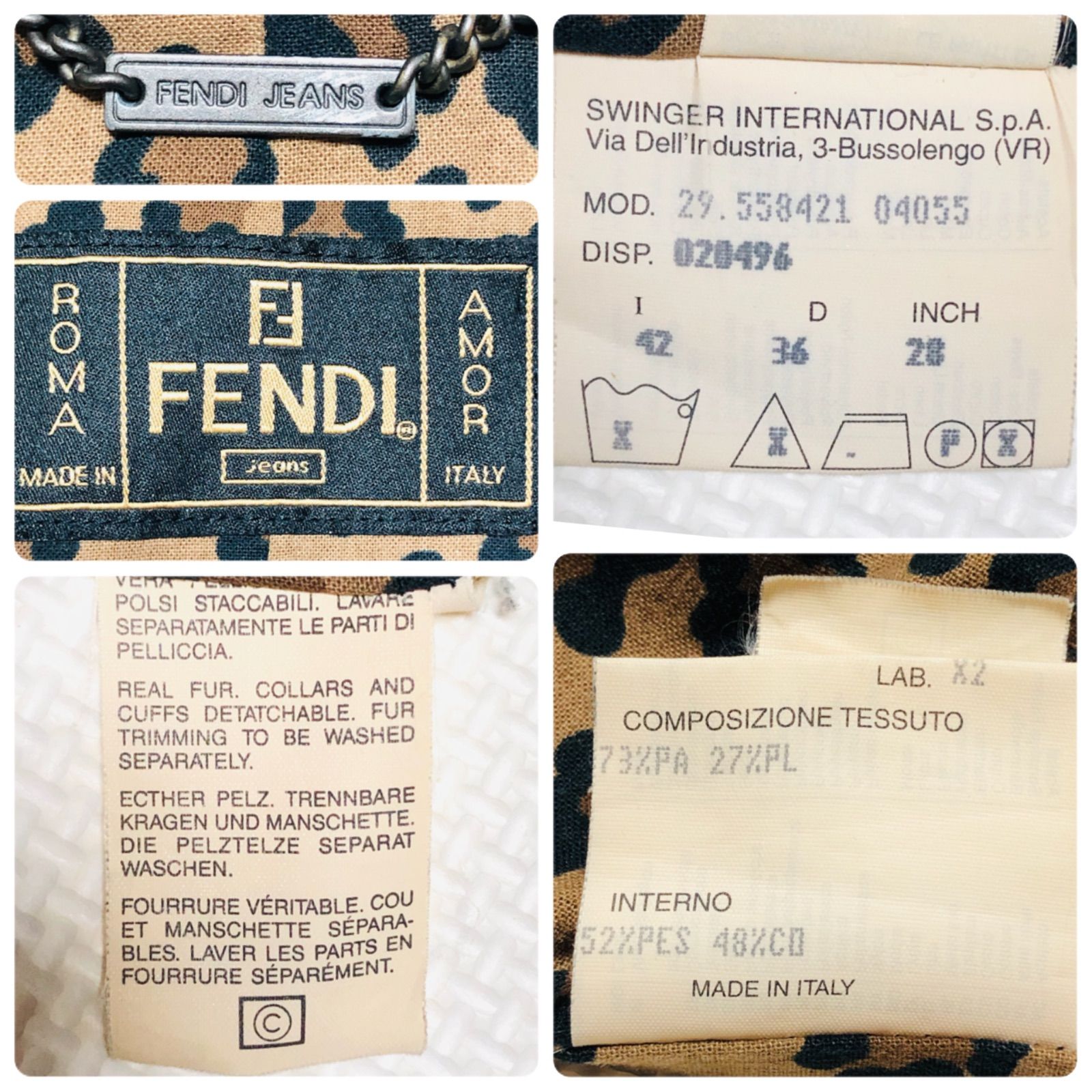 □美品□希少□FENDI フェンディ リアルファー付きシングルチェスター 