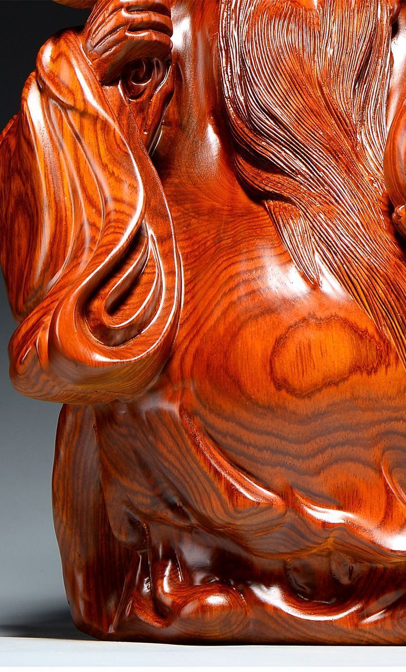 仏像 木彫り 布袋様の置物 ツゲ製高級木彫り 七福神 布袋 様 金運 置物