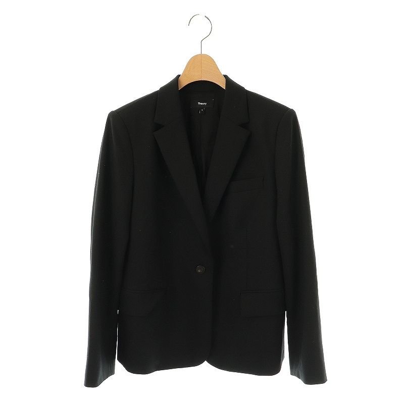 セオリー Theory SHRUNKEN BLAZER 1Bテーラードジャケット 総裏地 4 ブラック |DO OS