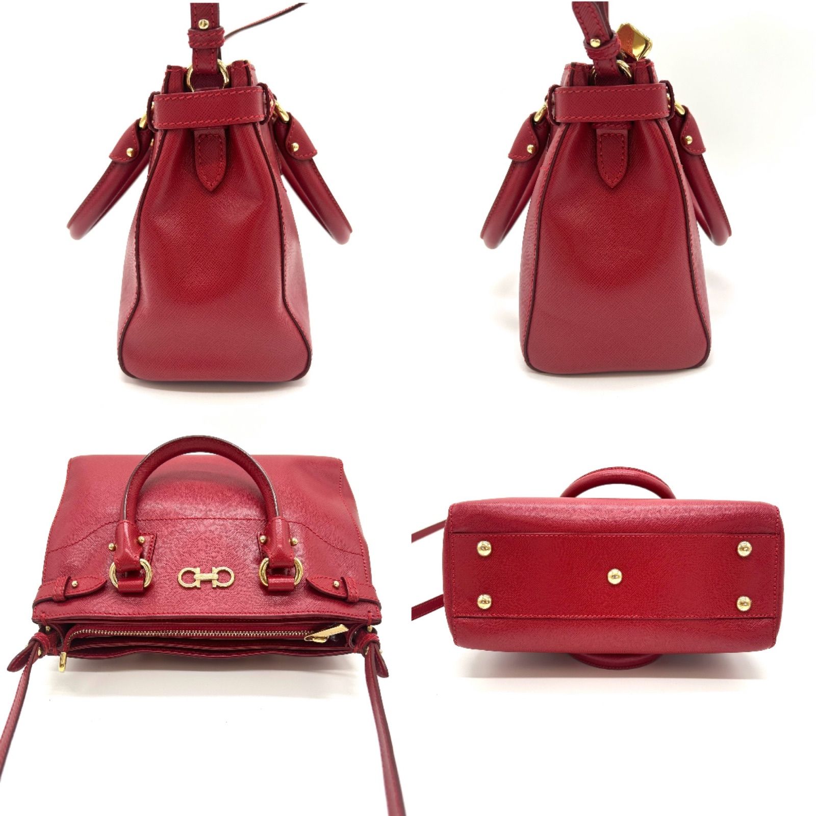サルヴァトーレ フェラガモ ２WAY ショルダーバッグ ハンドバッグ レザー レッド Salvatore Ferragamo レディース DECORATOM_COM_BR