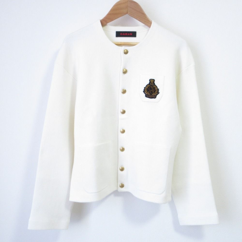 美品 22SS CABaN キャバン トゥモローランド コットンカシミヤ エンブレムクルーネックカーディガン 39-02-21-02002 S ホワイト レディース 古着 中古 USED 美品 22SS CABaN キャバン トゥモローランド コットンカシミヤ