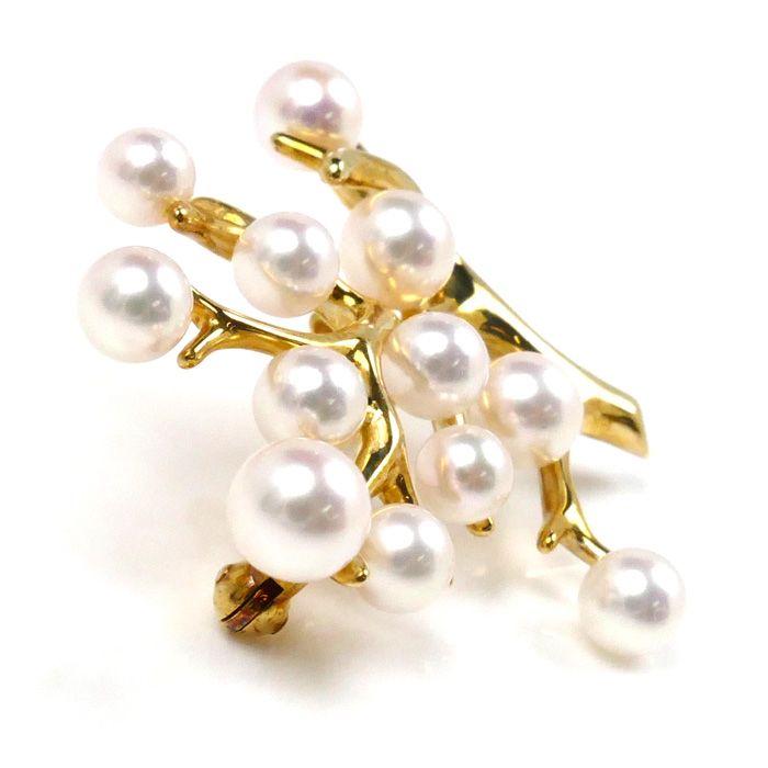 ミキモト MIKIMOTO 幸福の木 K18 スモールブローチ MIKIMOTO ミキモト K18YG イエローゴールド 幸福の木 Kofuku no