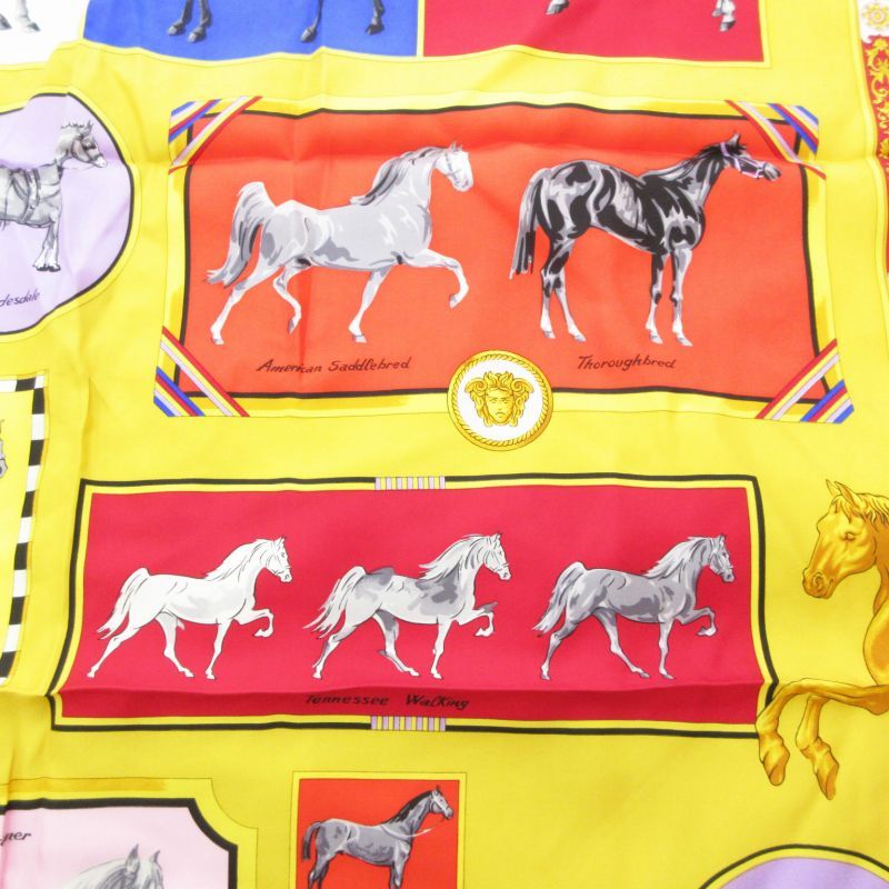 ヴェルサーチ ヴェルサーチェ VERSACE 美品 スカーフ 総柄 馬