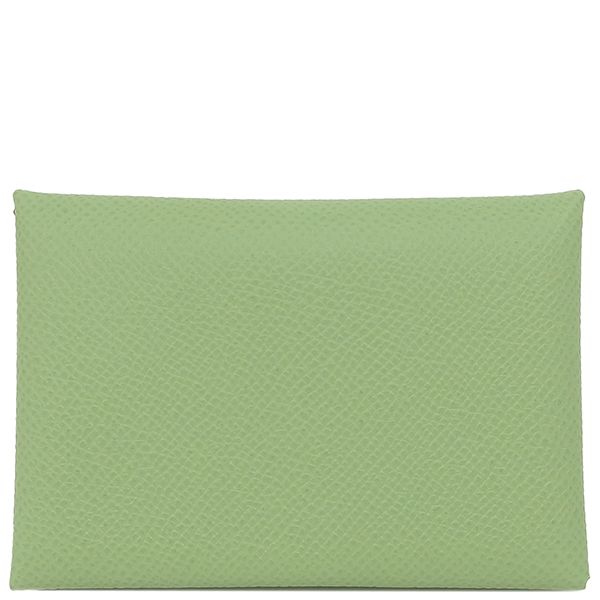 エルメス HERMES カードケース カルヴィ デュオ ヴォーエプソン ヴェールクリケット シルバー金具 緑 B刻印 2025年製 箱