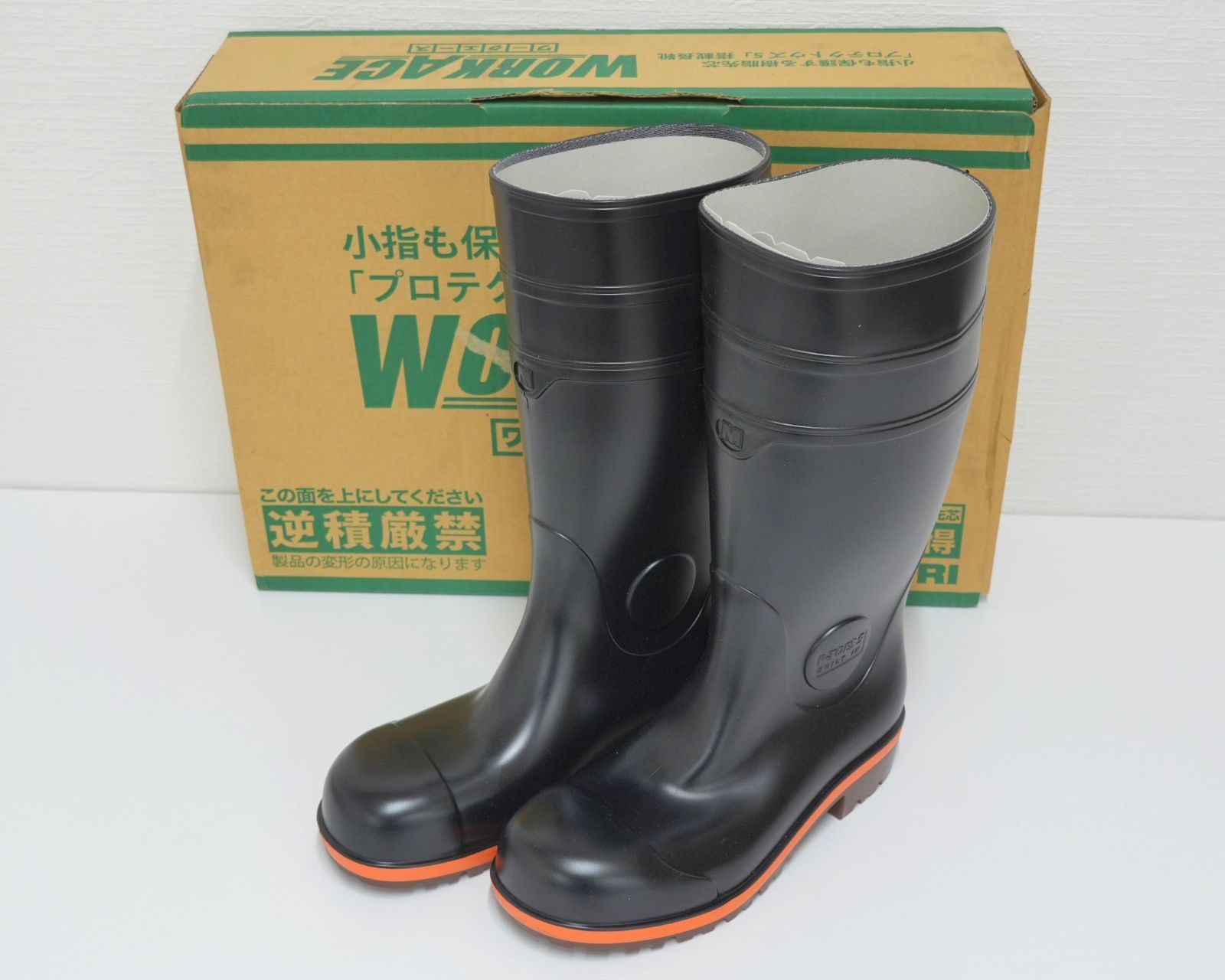 [NI] 未使用　安全 長靴　PW1000　スーパー ブラック　25.0　先芯　ミドリ 安全　ワークエース　WORK ACE　男女兼用