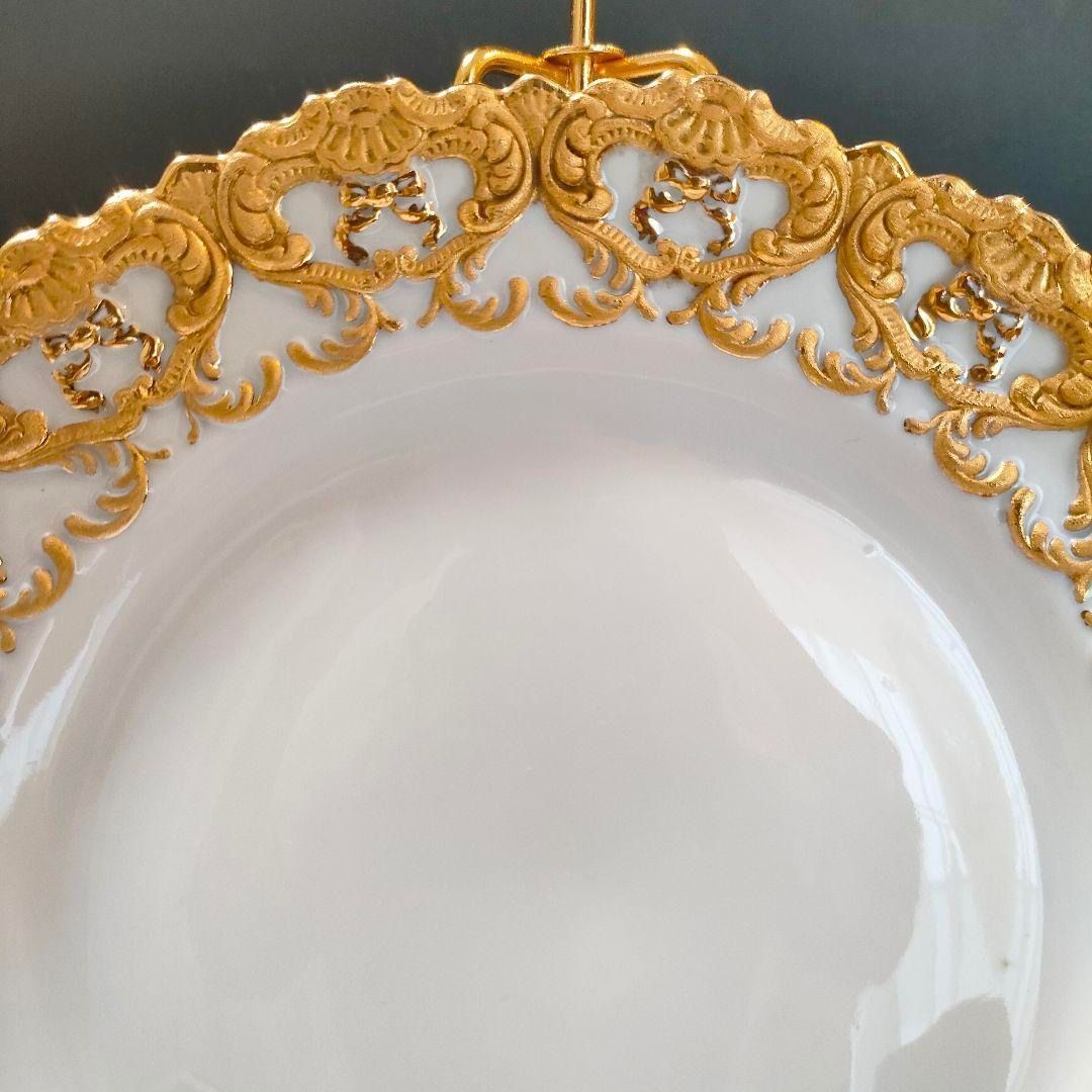 高級品★ マイセン ビーダーマイヤー スタイル ゴールドレリーフ プレート 金彩 高級品☆ マイセン ビーダーマイヤー スタイル ゴールドレリーフ