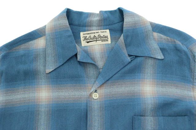 ワコマリア WACKO MARIA OMBRE CHECK OPENCOLLAR SHIRT L/S BLUE