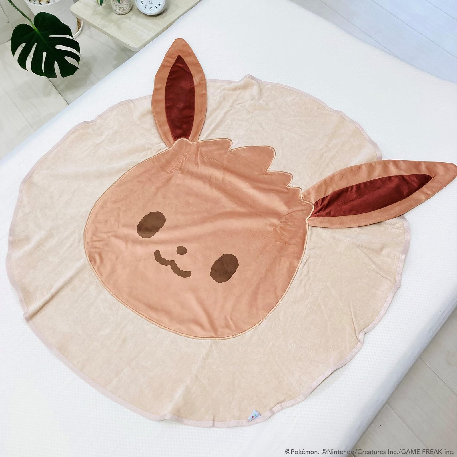 MORIPiLO ポケモン タオルケット イーブイ モンポケ ベビー ふわふわ綿100 お昼寝ケット 85 x cm 子供 赤ちゃん 出産祝い 夏用掛け布団 洗える グッズ ブラウン pokemon ポケットモンスター キャラクター まくらの