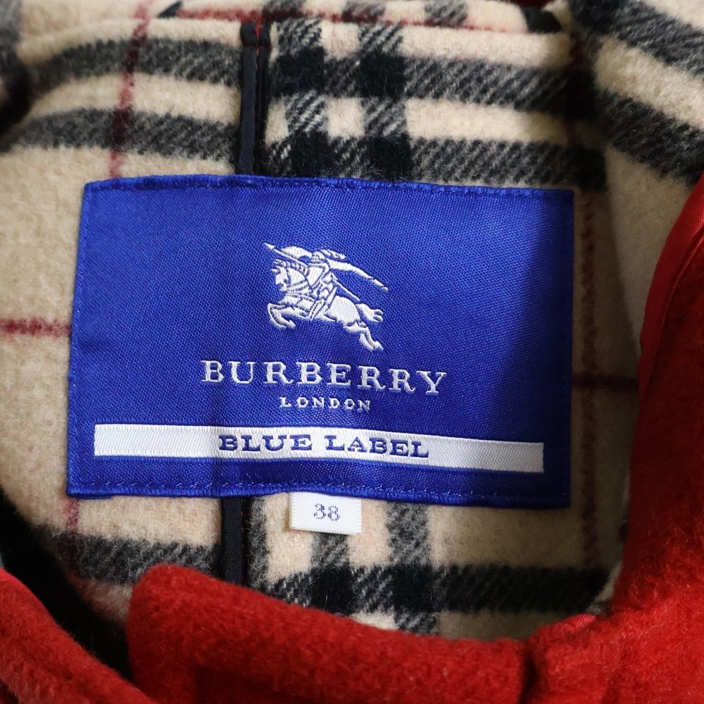 バーバリー ブルーレーベル 裏ノバチェック フード ニットジャケット 38 ♪ BURBERRY BLUE LABEL (バーバリーブルーレーベル) 裏地ノバ