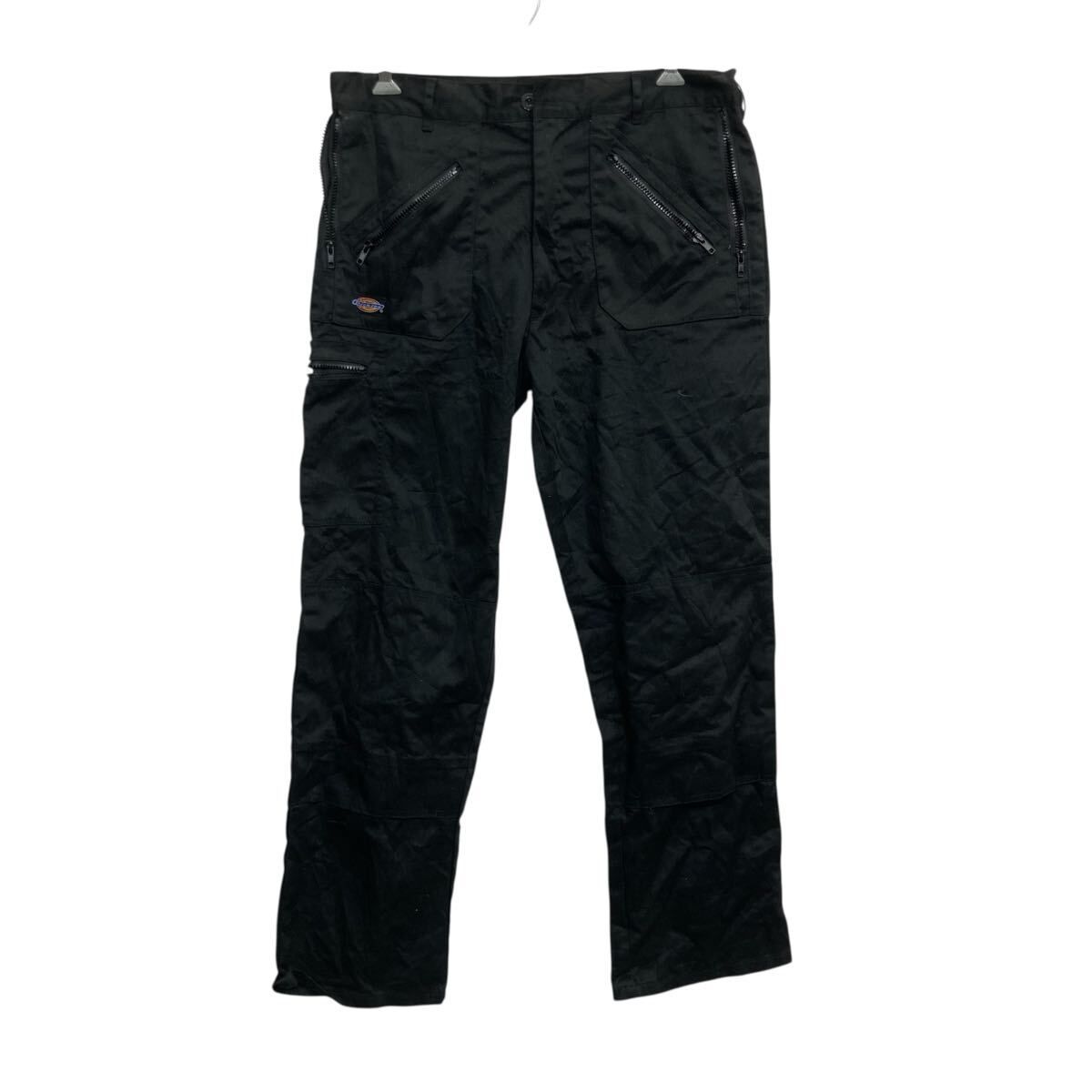 Dickies ワークパンツ 36R ブラック ディッキーズ ジップアップ カーゴパンツ 7ポケット 古着卸 アメリカ仕入 2505-220