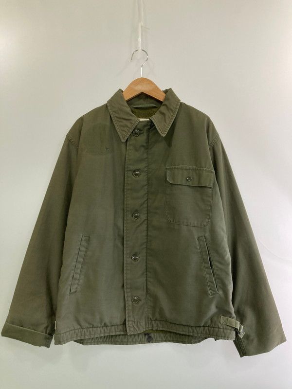 品 ヴィンテージ US NAVY 80S A-2 DECK JACKET デックジャケット サイズ L カーキ メンズ 146-250427-ks-31-min