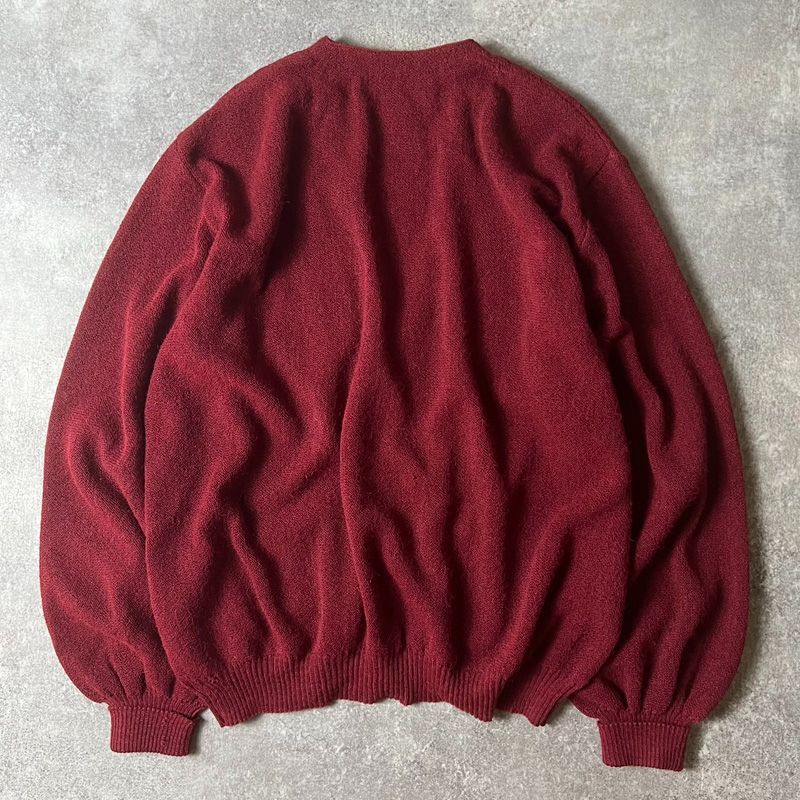 80s ビンテージ ハンドメイド アルパカ カーディガン ウール