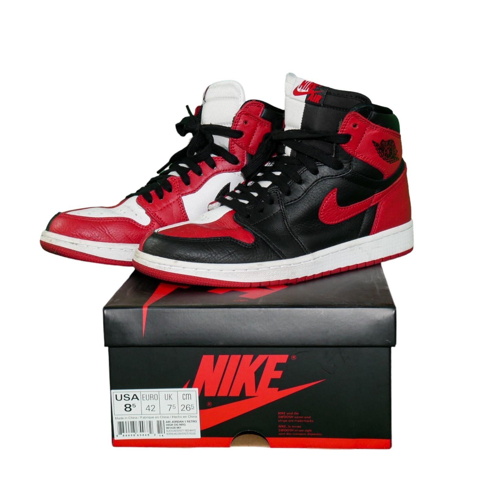 NIKE ナイキ AIR JORDAN 1 RETRO HIGH HOMAGE TO HOME CHICAGO US8.5 ...