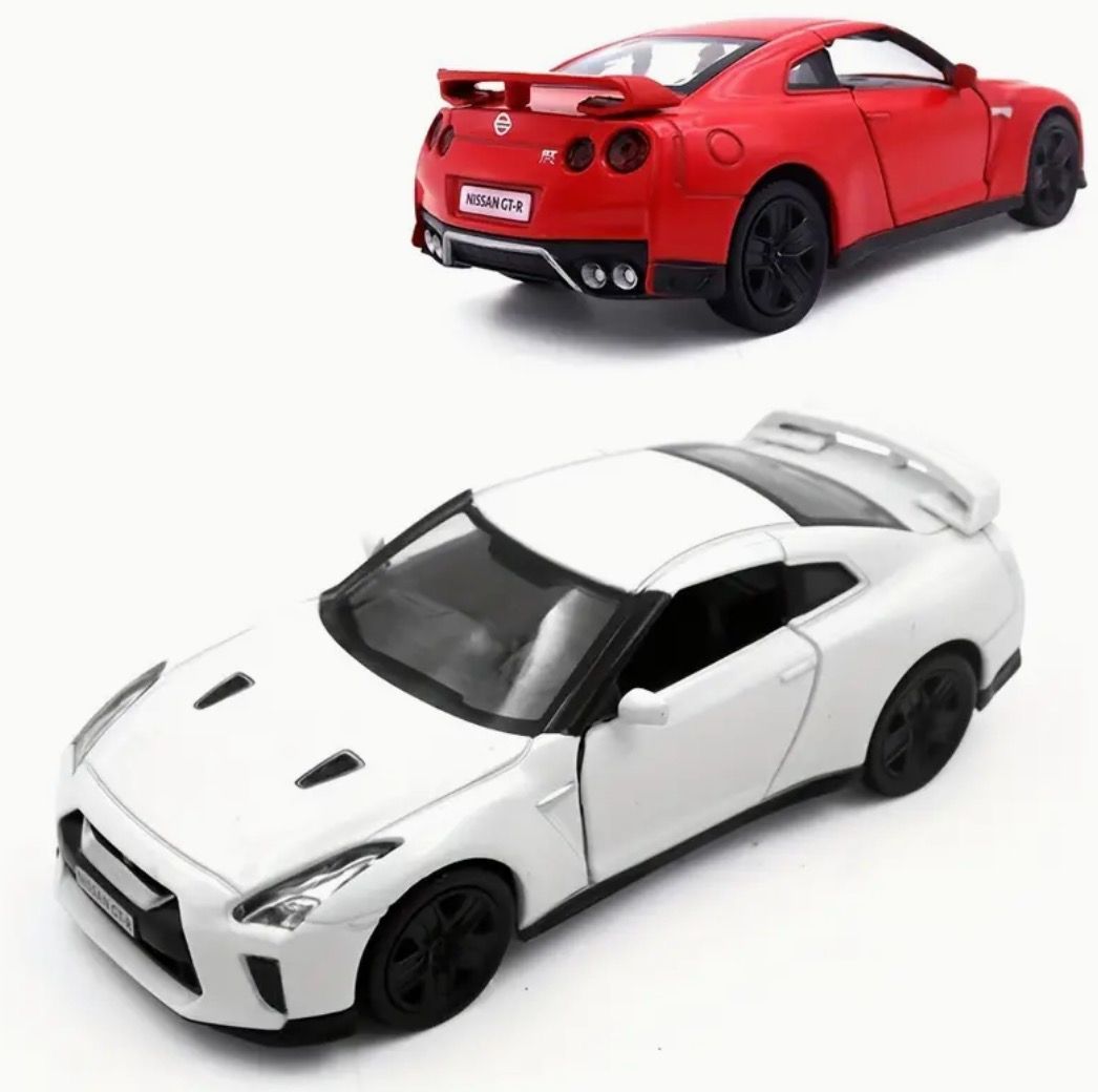全2色 ミニカー 1/36スケール 日産 GT-R R35 合金 ボディ 12.3cm 車 ホワイト レッド スポーツカー ミニチュア 手のひらサイズ  完成品 大きめサイズ t237