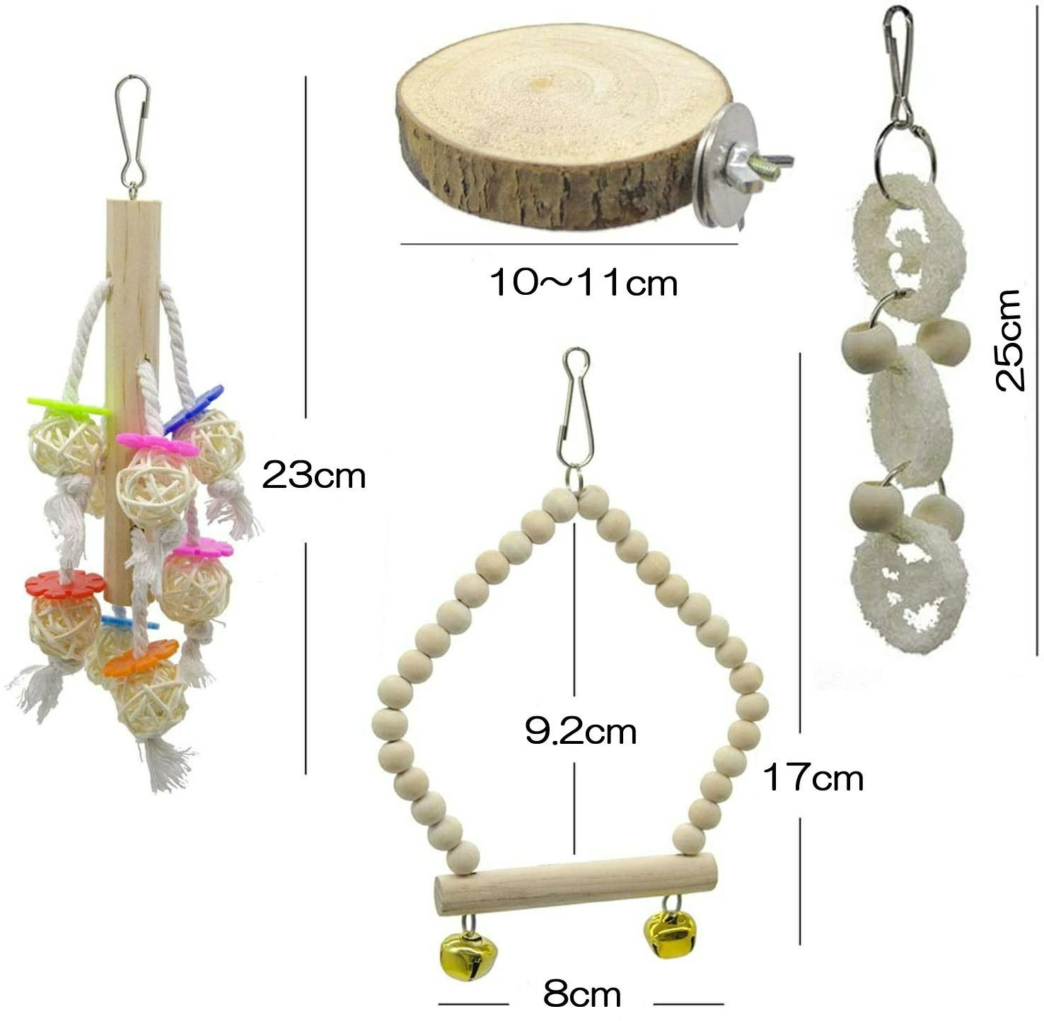 鳥 おもちゃ バードトイ 7点セット 吊り下げ 吊下げ 止まり木かじり木