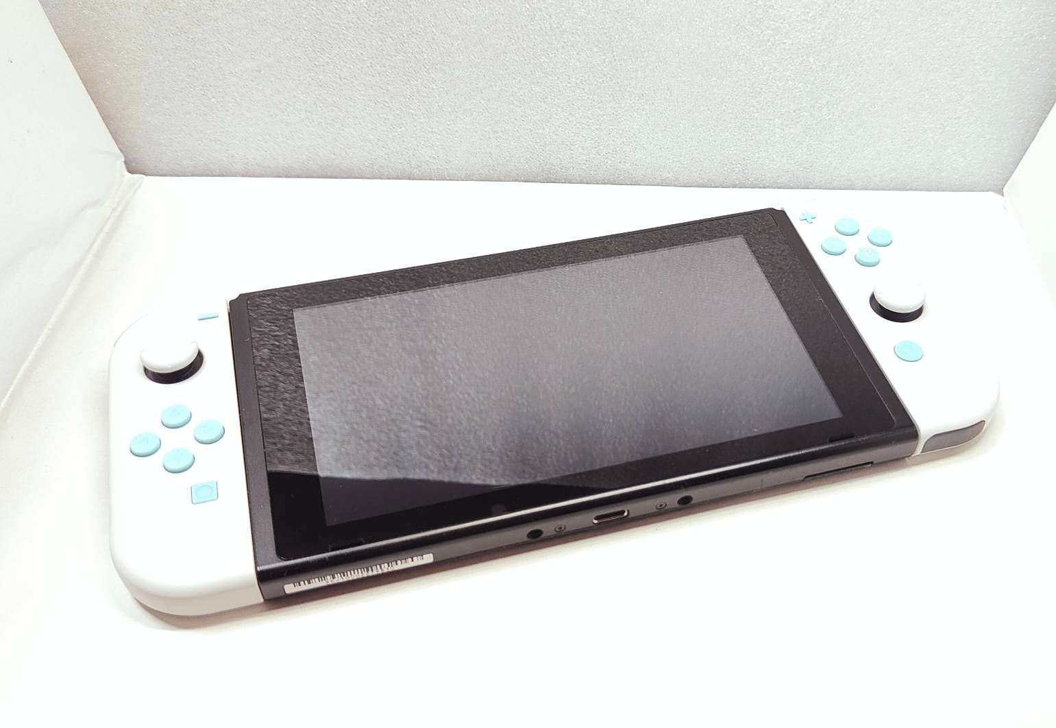 任天堂switch】カスタムジョイコン ホワイト×ターコイズ - メルカリ